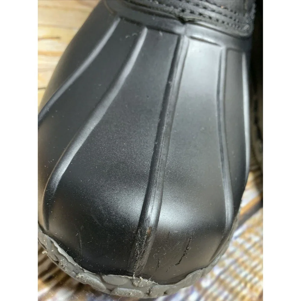 Weatherproof Vintage Men's Adam2 Leather And Man Made Duck Boots. Black Size 12M